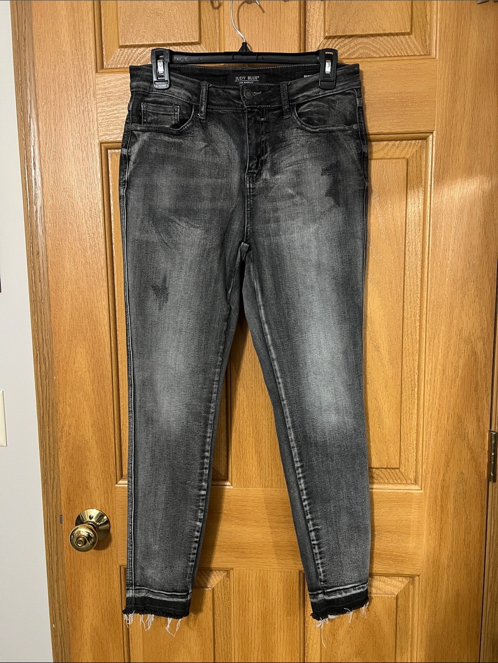 Judy Blue Women's Charcoal Gray Distressed High-Rise Skinny Jeans